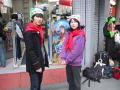 Yota Dosei (left) and Mekki (right) cosplaying Mash and Mallow at the Osaka Let's Amigo Event